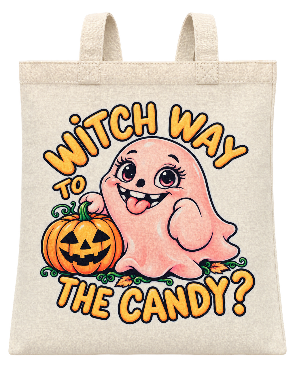 Witch Way to the Candy Halloween Canvas Bag