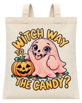 Witch Way to the Candy Halloween Canvas Bag