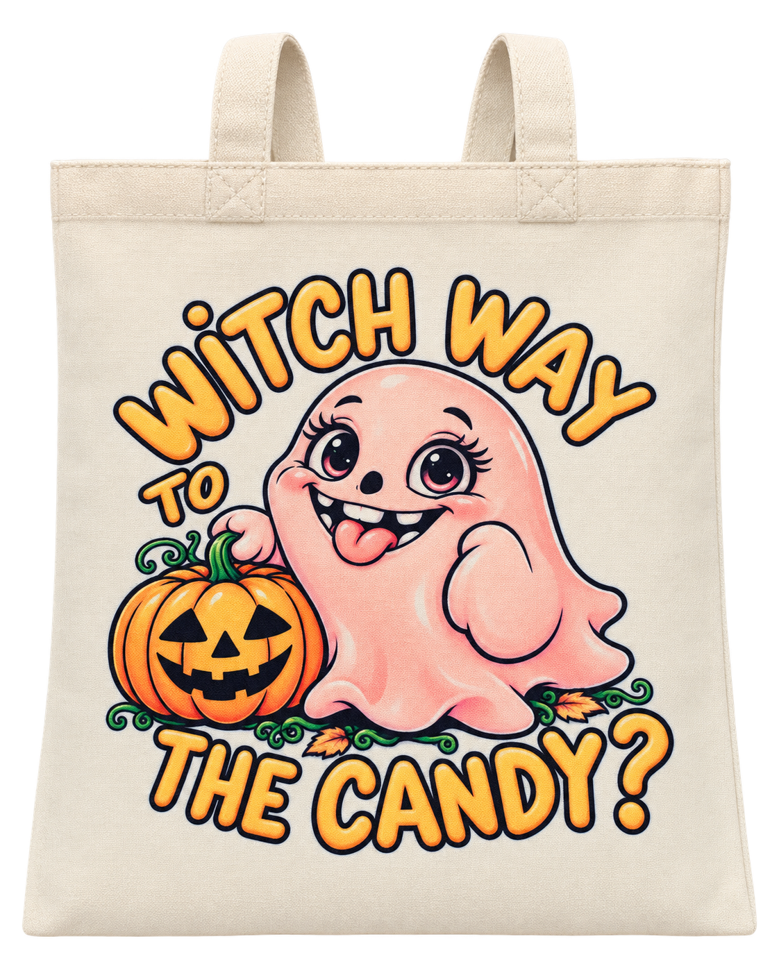 Witch Way to the Candy Halloween Canvas Bag