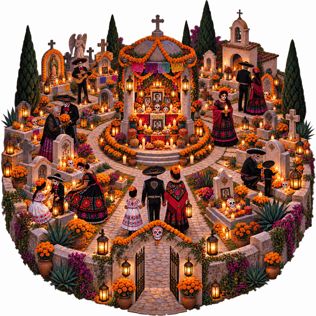 Día de los Muertos Visiting Loved Ones T-Shirt