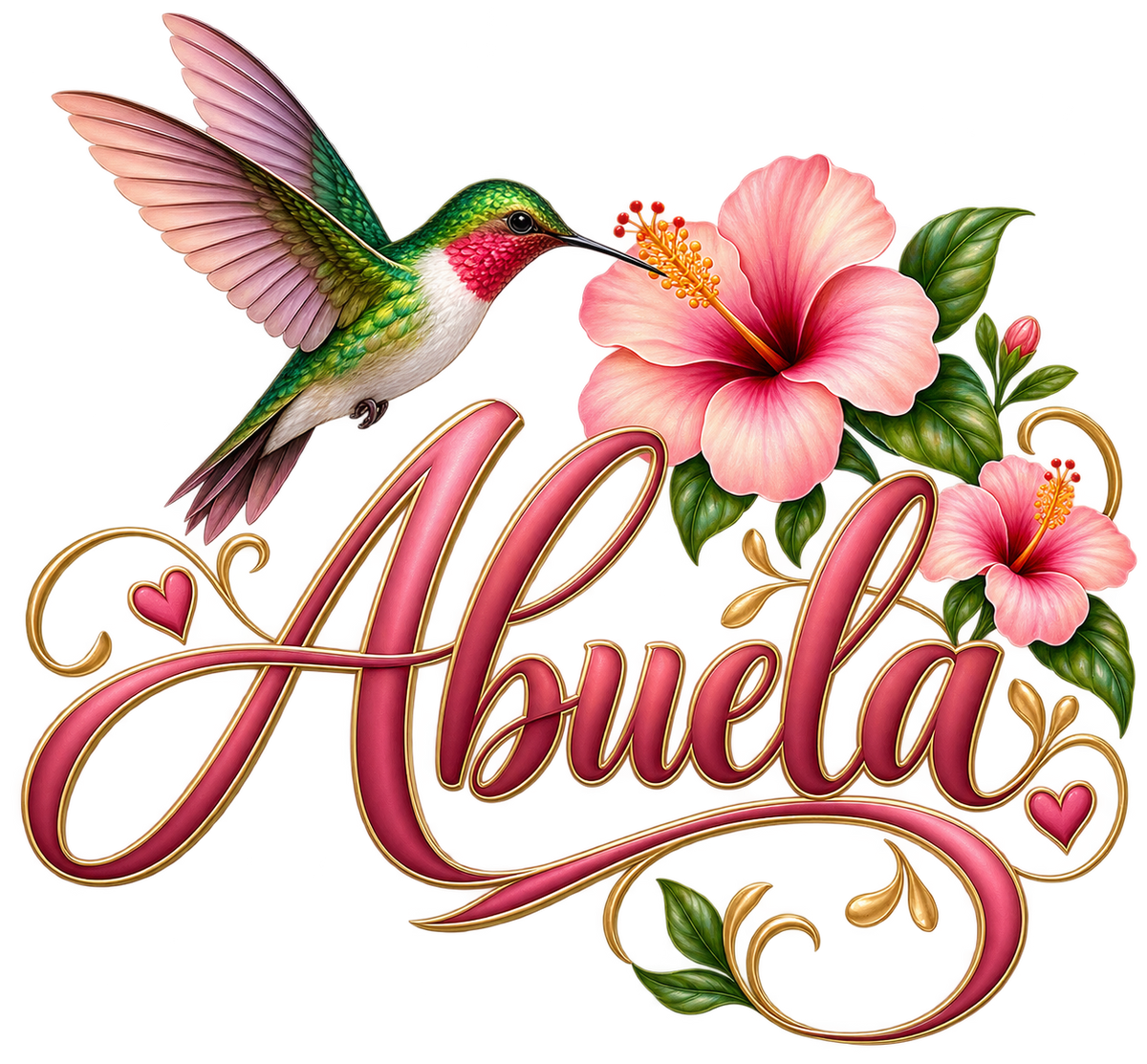 Abuela Hibiscus Hummingbird T-Shirt