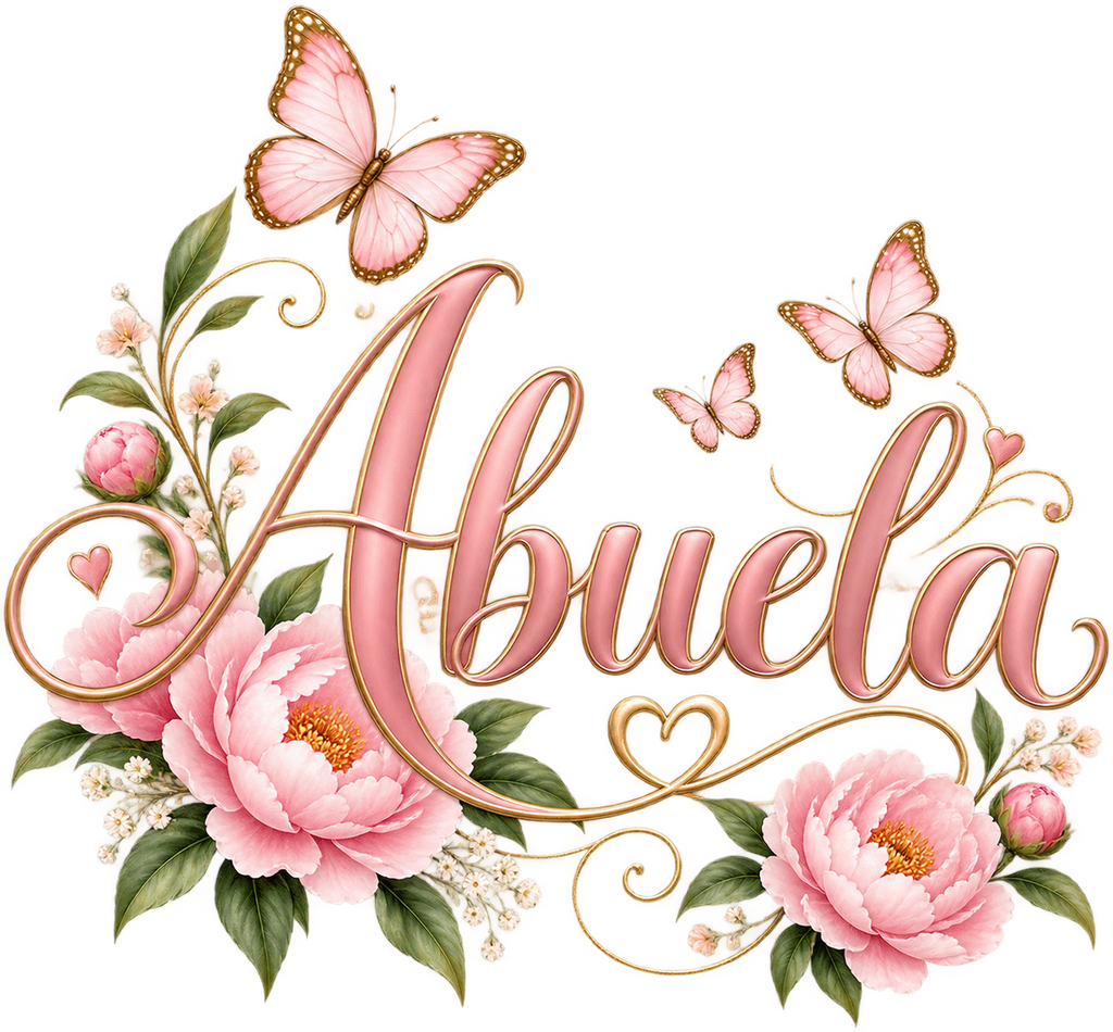 Abuela Pink Floral Butterfly T-Shirt