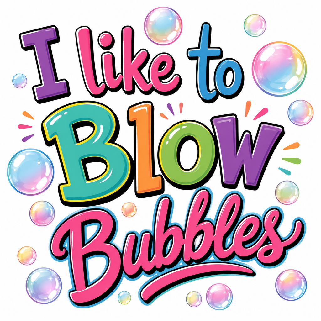 I like to Blow Bubbles men's decal design