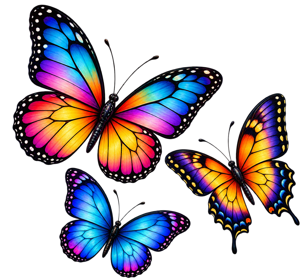 Rainbow Butterfly Trio T-Shirt