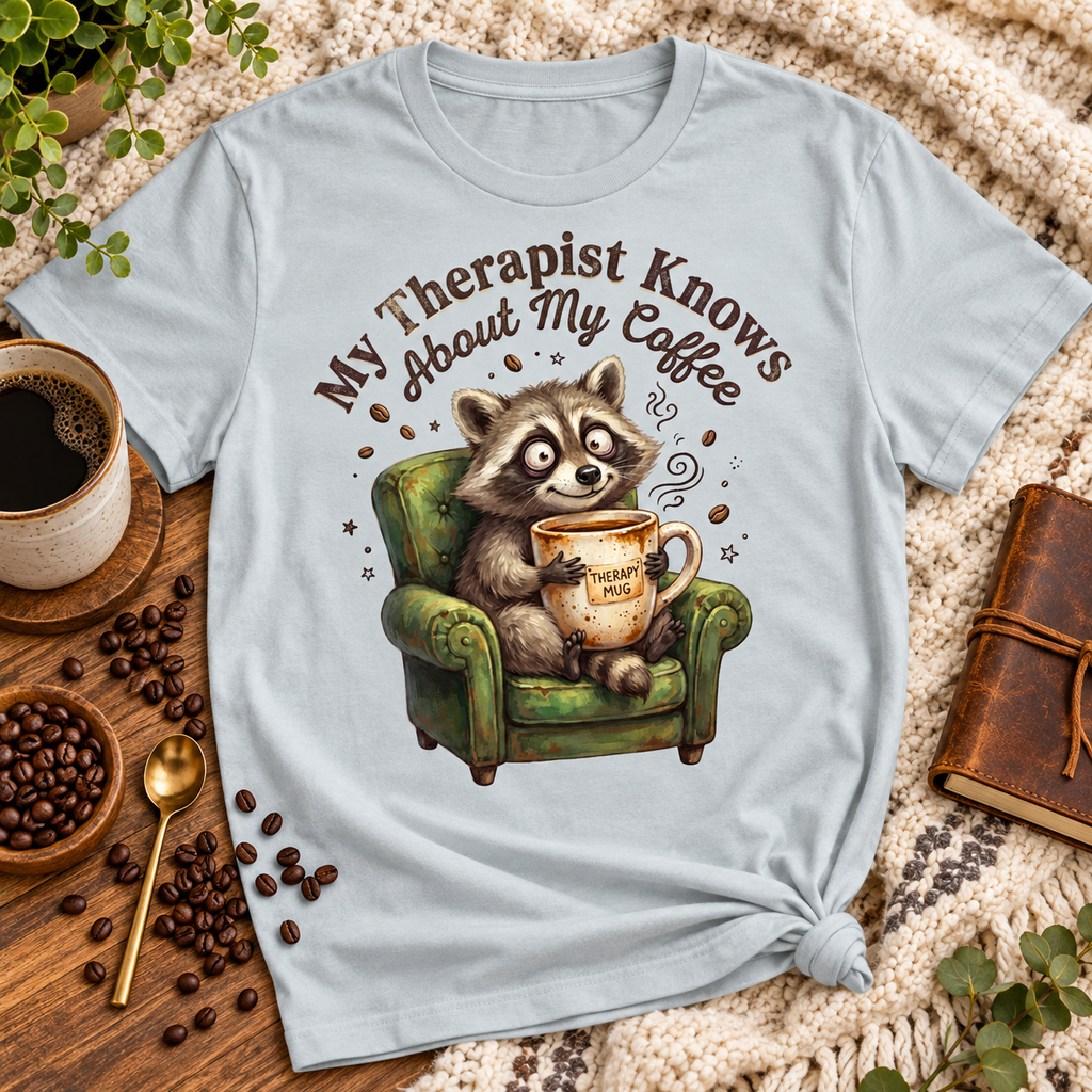 My Therapist Knows About My Coffee Raccoon T-Shirt