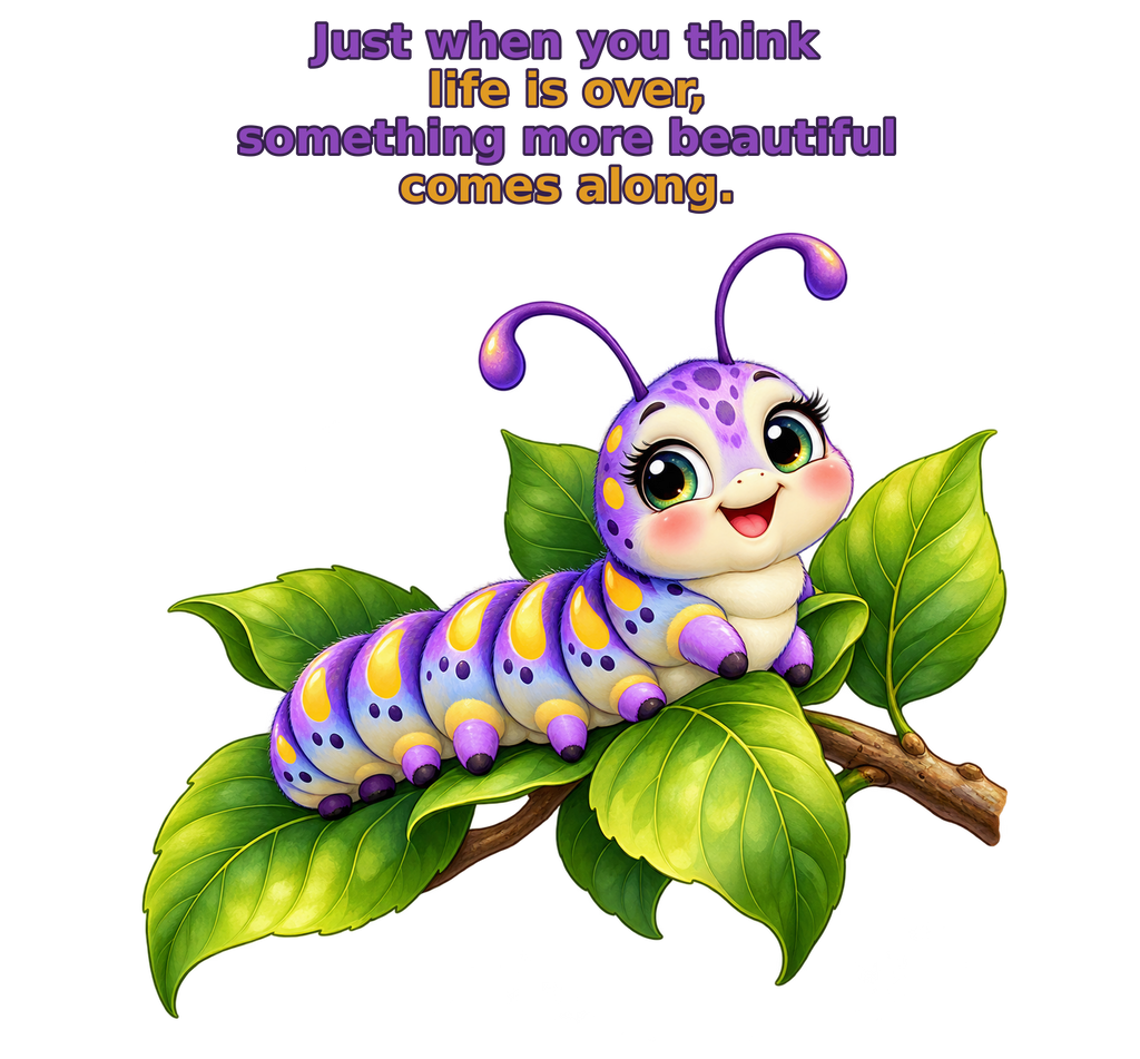 Something More Beautiful Purple Caterpillar T-Shirt