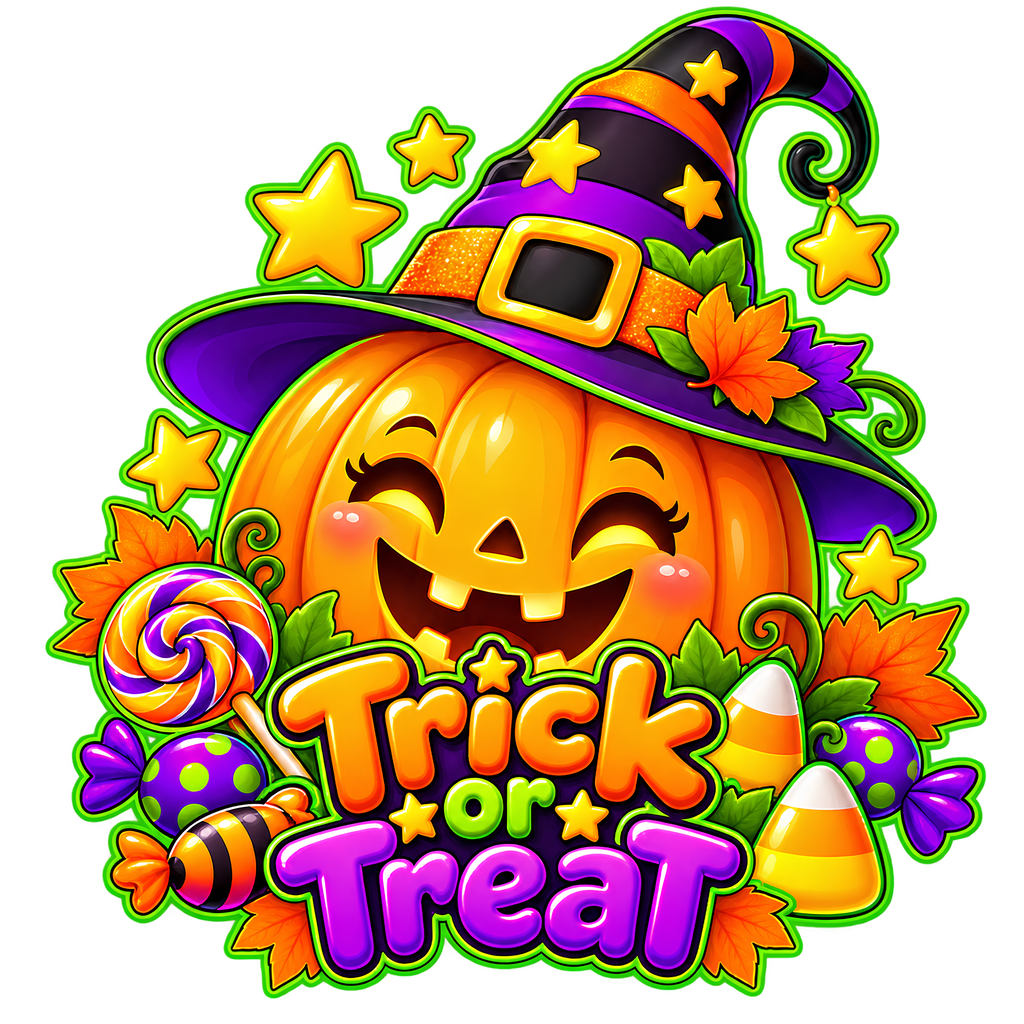 Trick or Treat Witch Hat Pumpkin Halloween Canvas Bag
