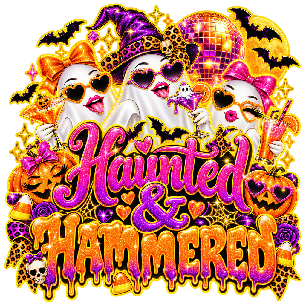 Haunted & Hammered Ghost Halloween T-Shirt