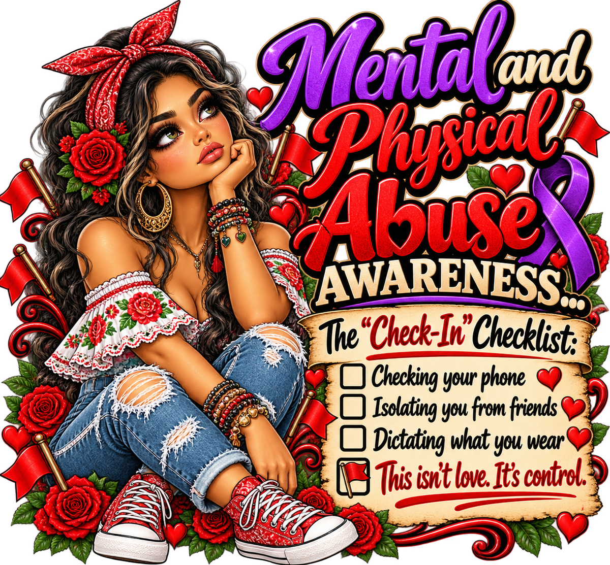 Check-In Checklist Abuse Awareness T-Shirt
