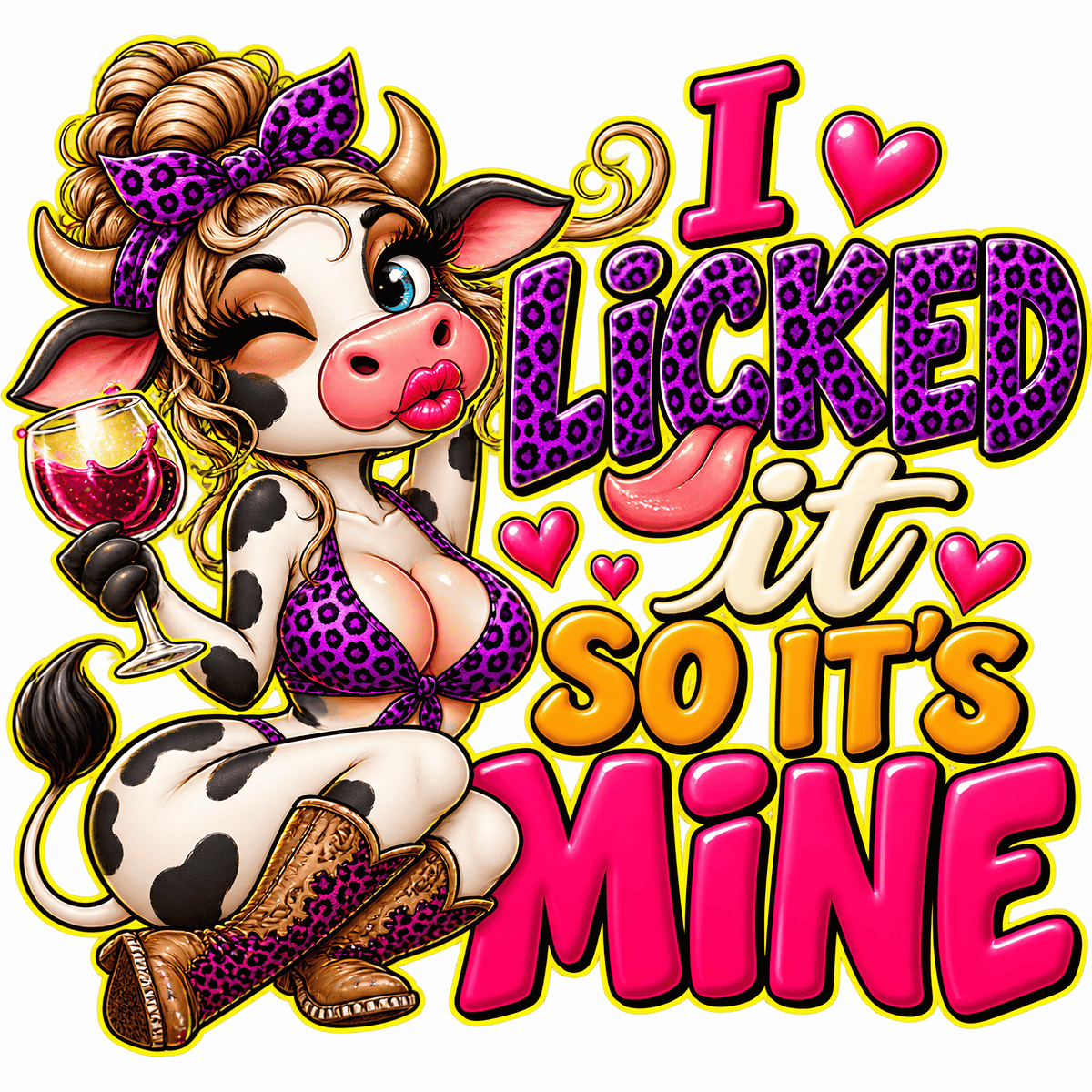 I Licked It, So It’s Mine Cheeky Cow T-Shirt