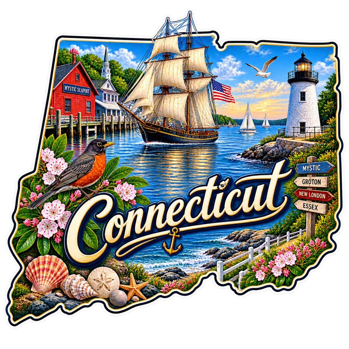 Connecticut State Pride T-Shirts