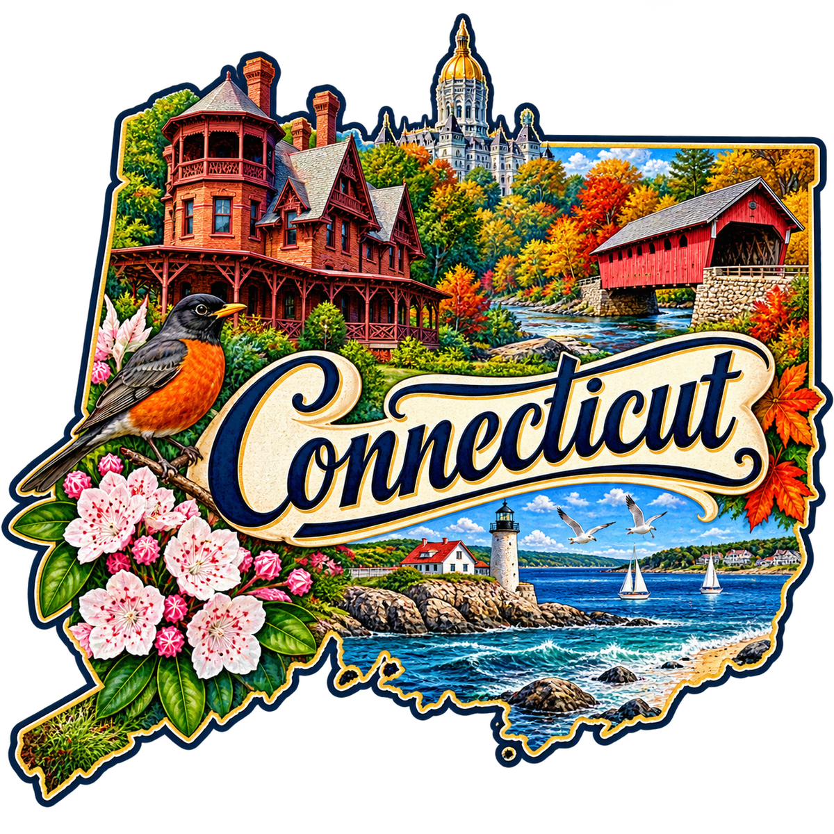 Connecticut State Pride T-Shirts