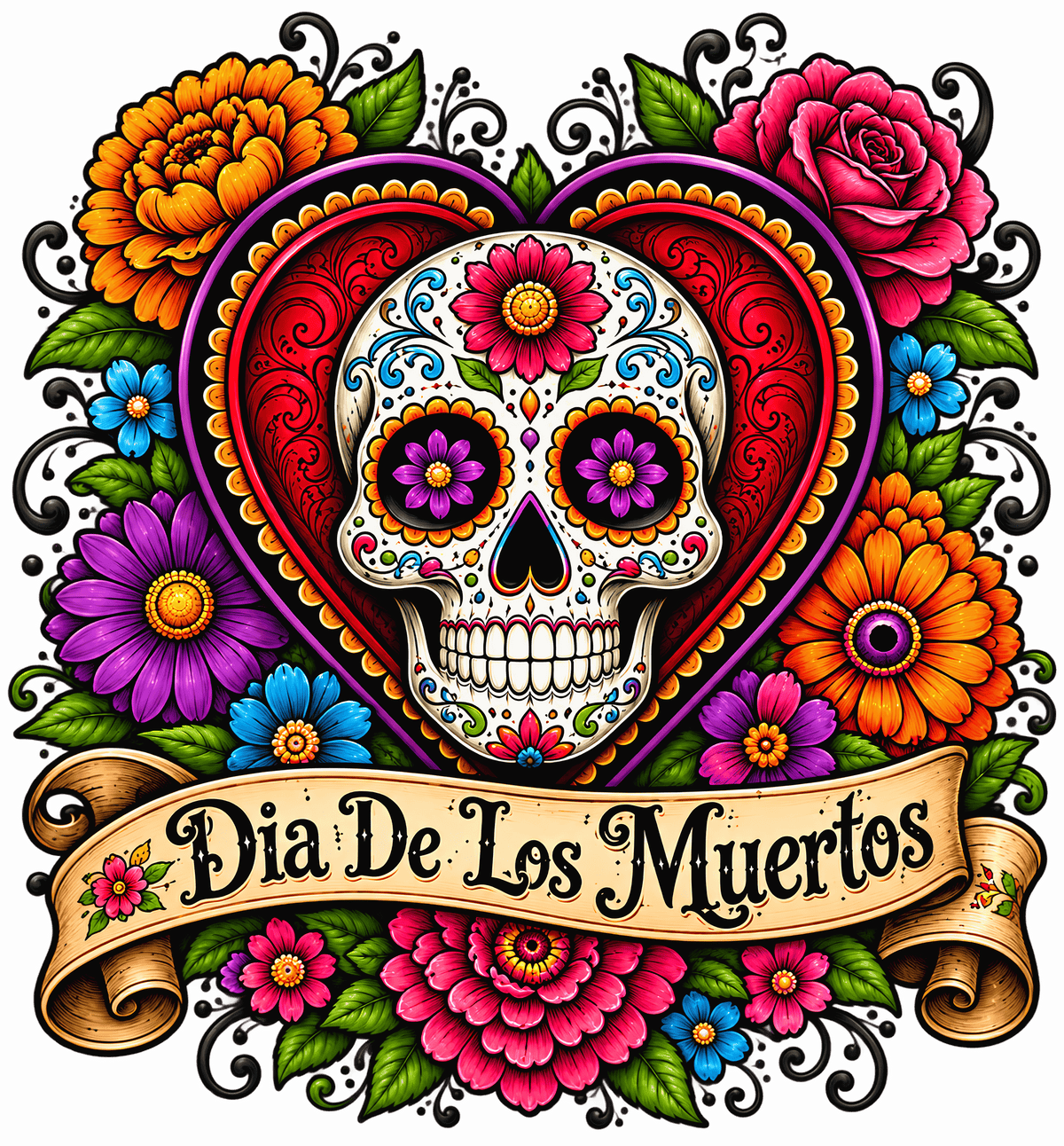 Flower Sugar Skull T-Shirt