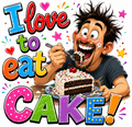 I love to eat Cake men's decal design