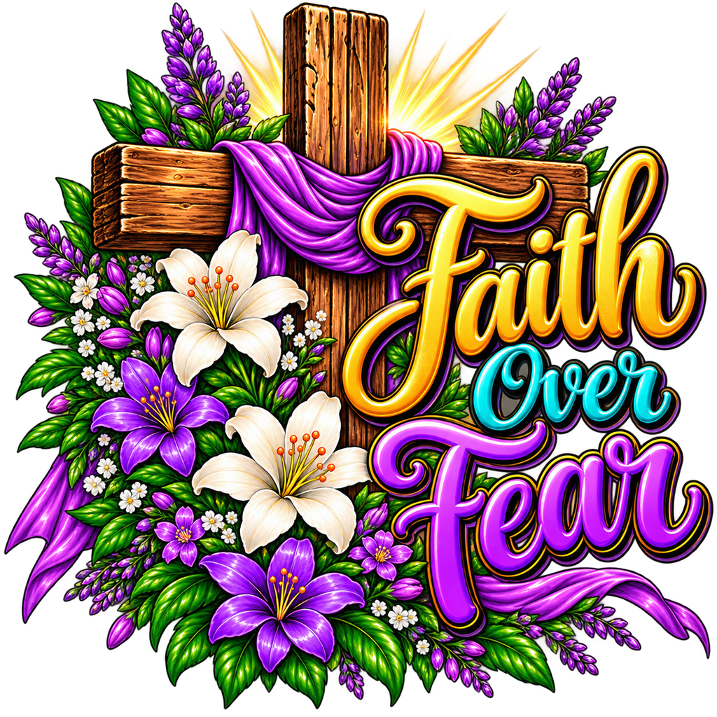 Faith Over Fear Floral Cross T-Shirt