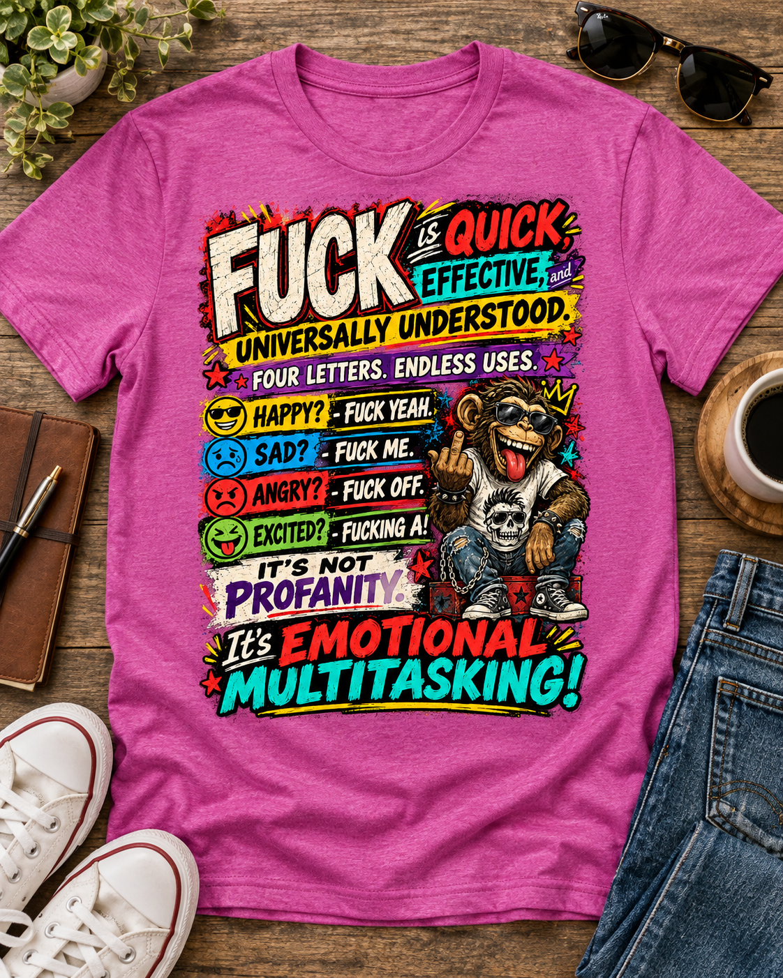 Emotional Multitasking Funny T-Shirt