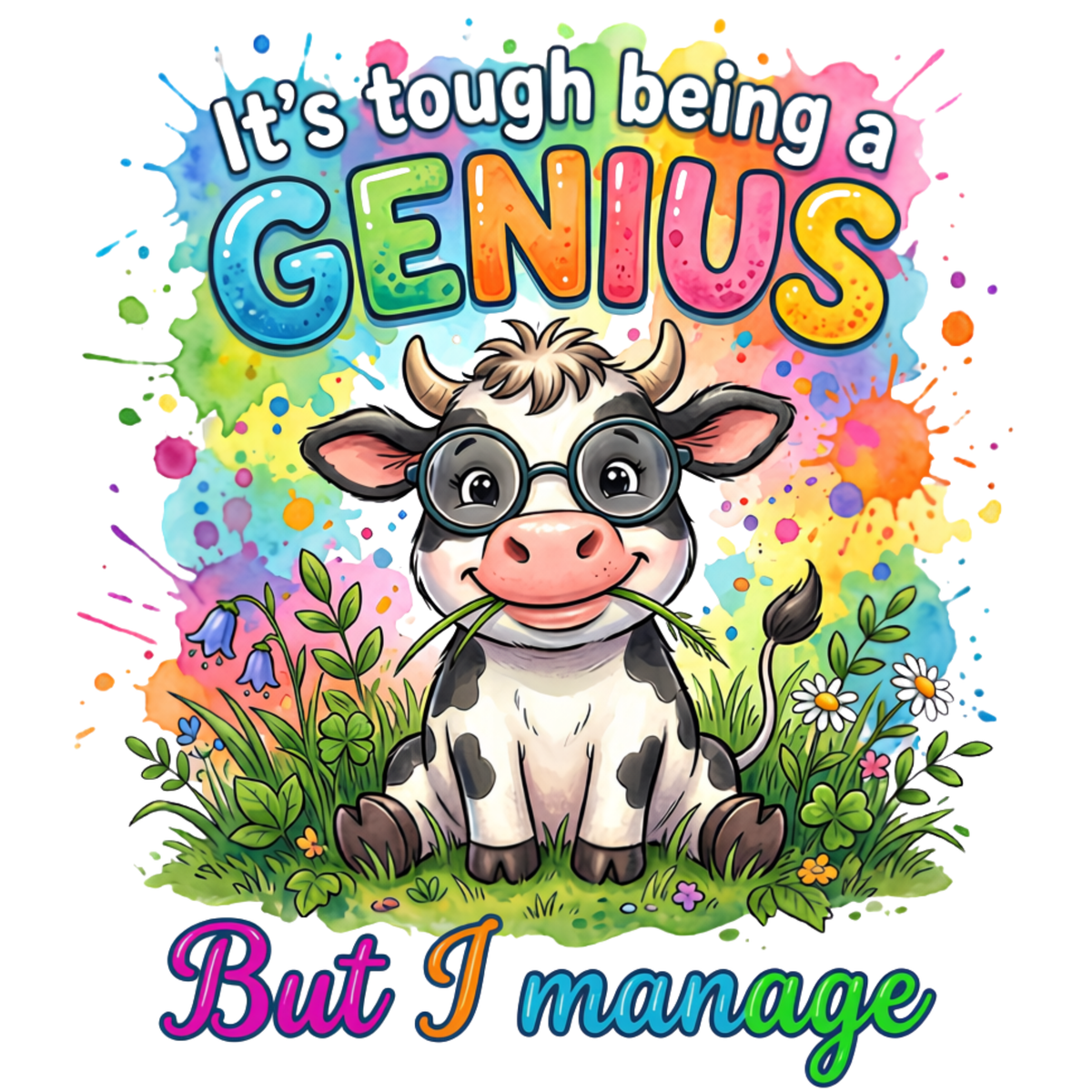 It’s Tough Being a Genius Funny Cow T-Shirt