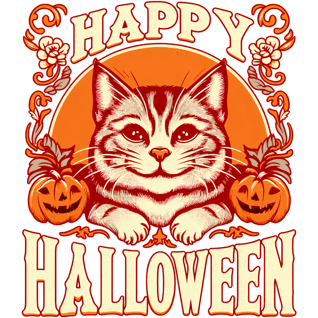Happy Halloween Orange Cat Mug