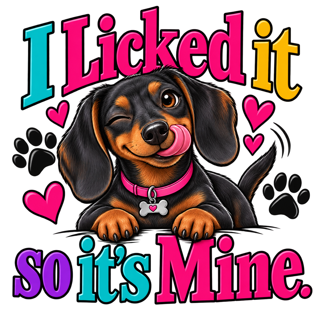 I Licked It, So It’s Mine Funny Dachshund T-Shirt