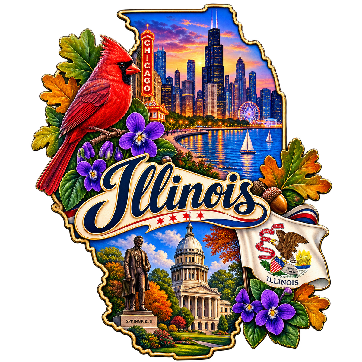 Illinois State Pride T-Shirts