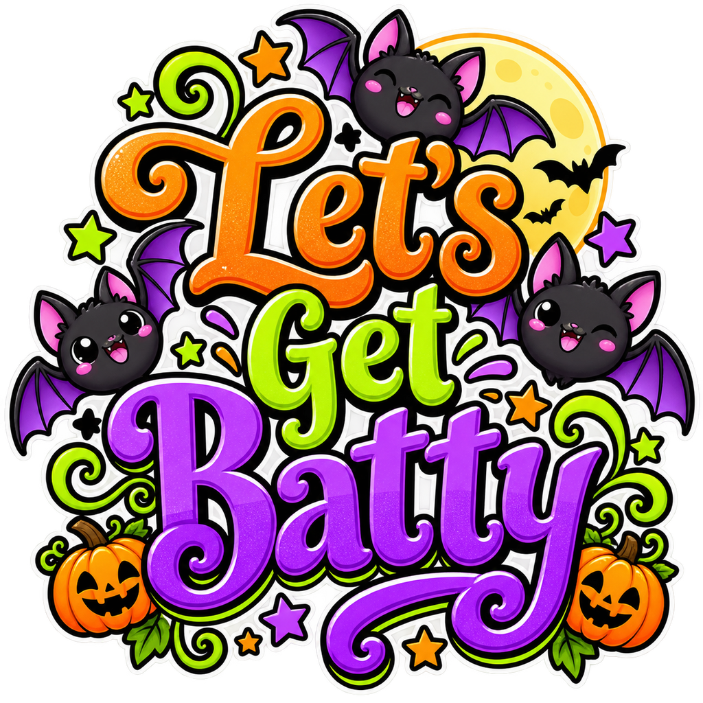 Let’s Get Batty Halloween Canvas Bag