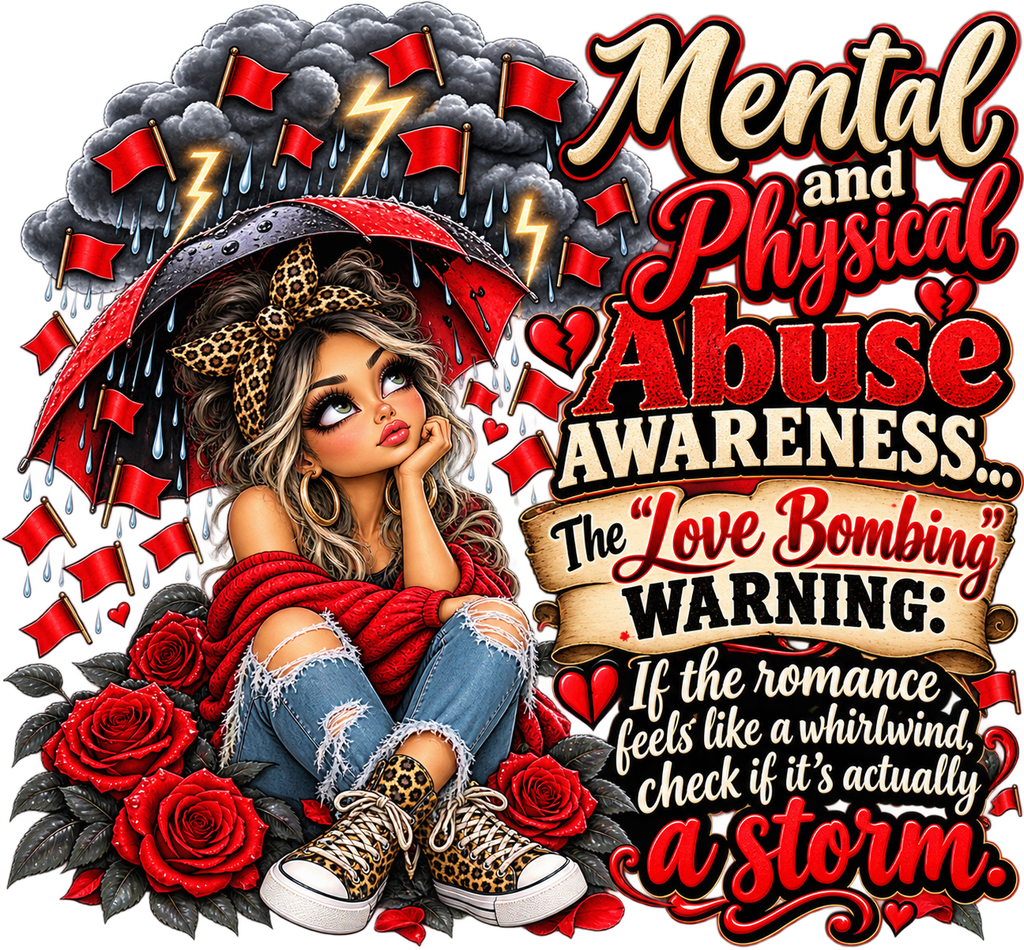 Love Bombing Warning Abuse Awareness T-Shirt