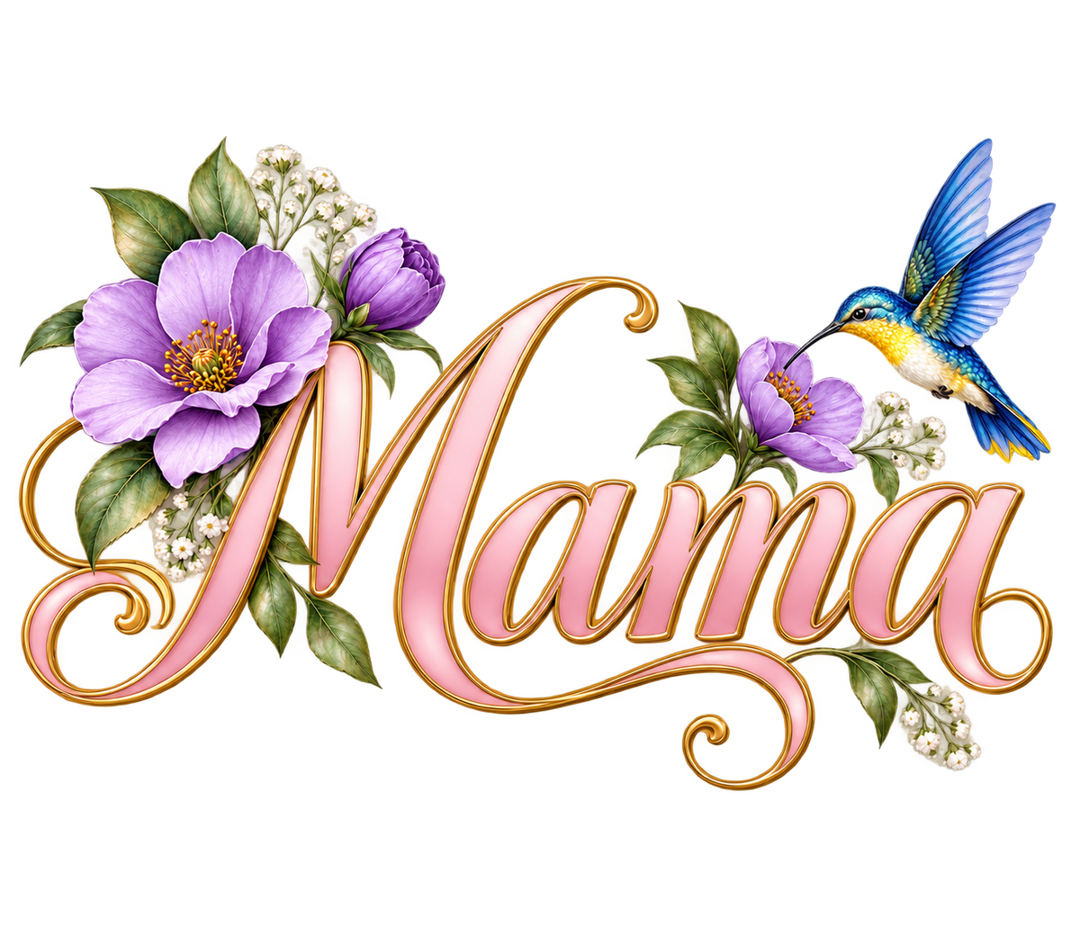 Mama Floral Hummingbird T-Shirt