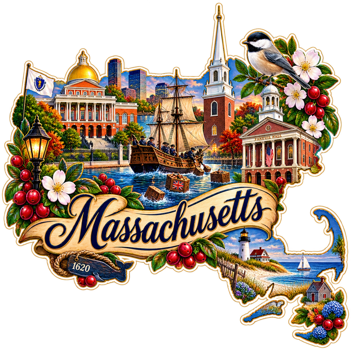 Massachusetts State Pride T-Shirts