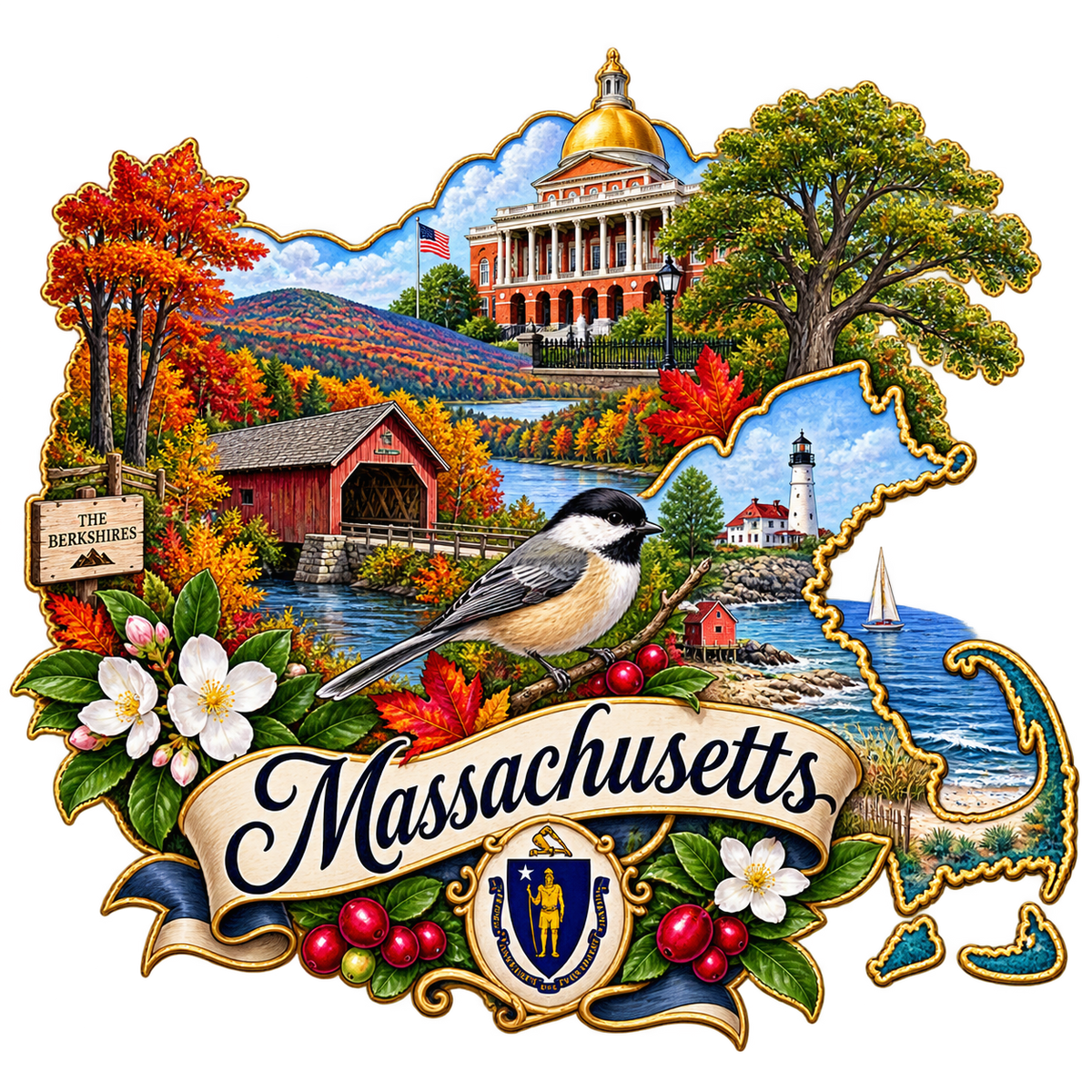 Massachusetts State Pride T-Shirts