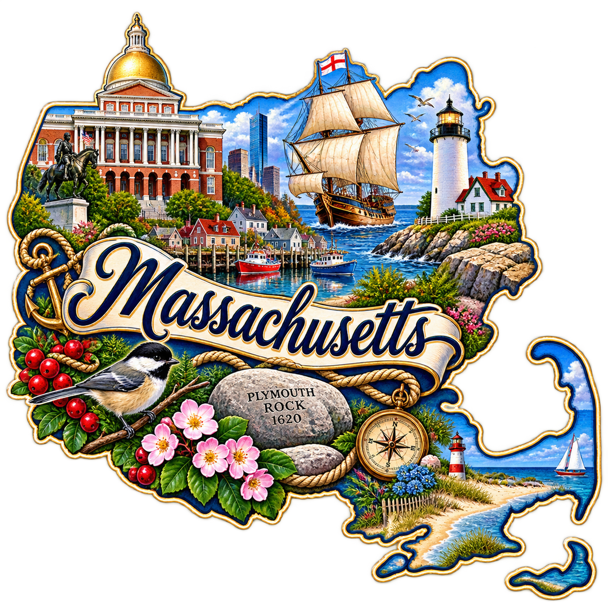 Massachusetts State Pride T-Shirts