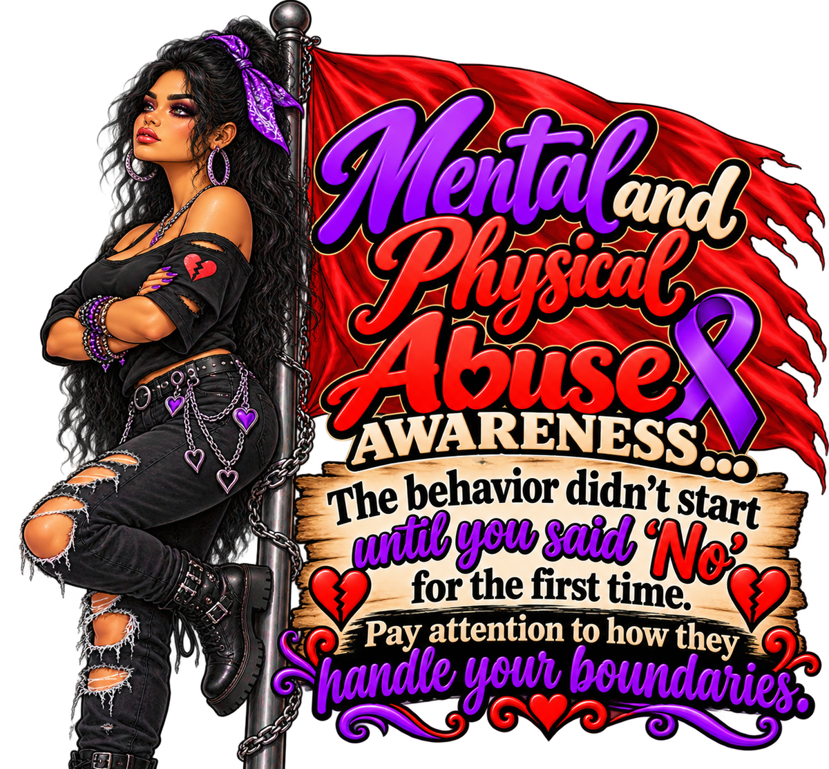 Handle Your Boundaries Abuse Awareness T-Shirt