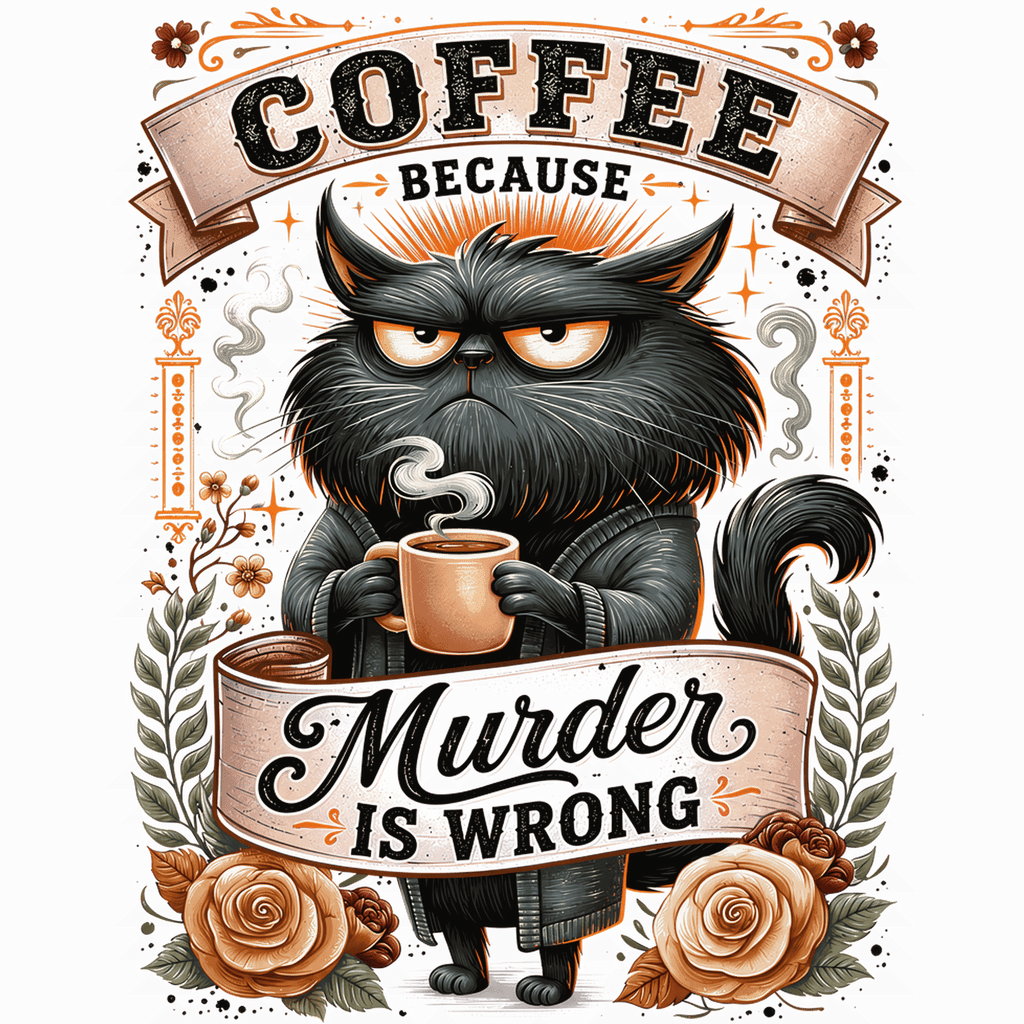 Coffee Because Murder Is Wrong Grumpy Cat T-Shirt