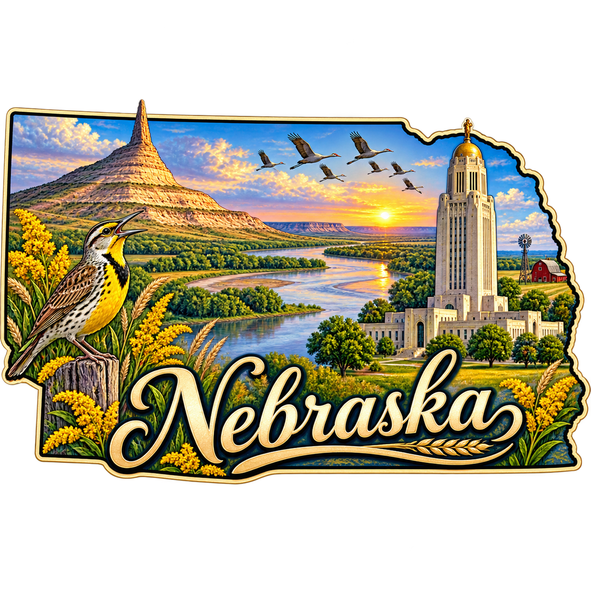 Nebraska State Pride T-Shirts