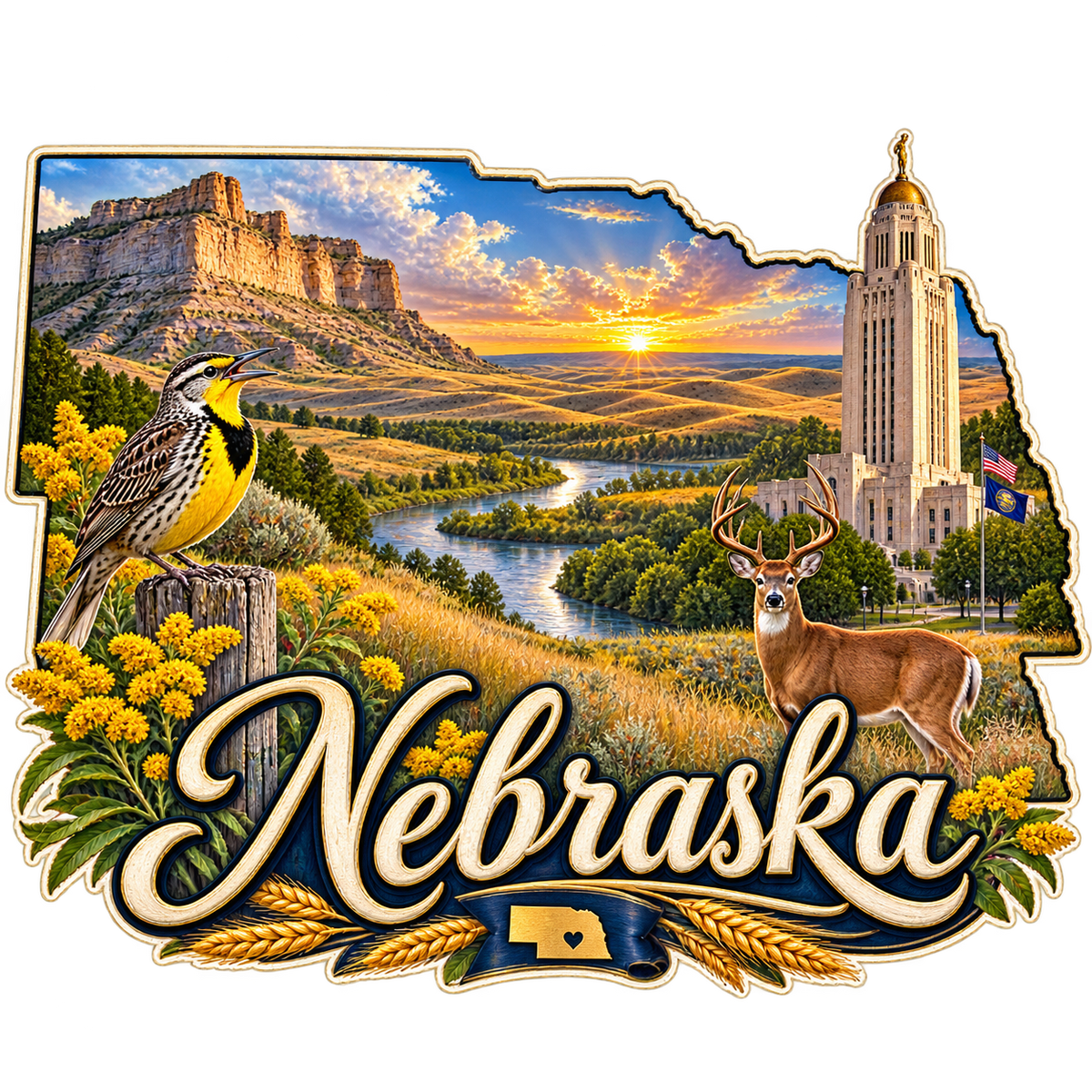 Nebraska State Pride T-Shirts