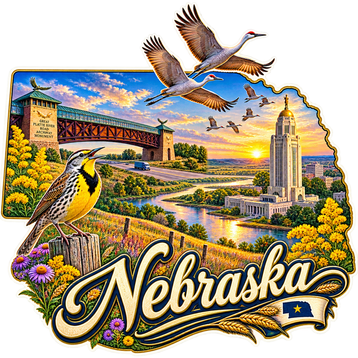 Nebraska State Pride T-Shirts