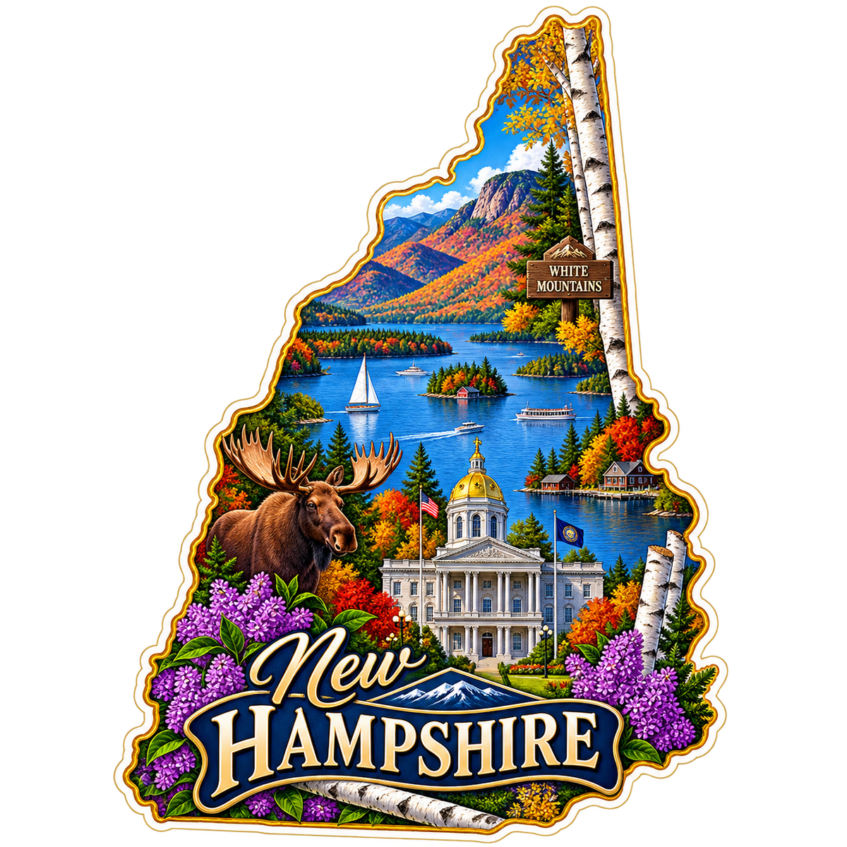 New Hampshire State Pride T-Shirts