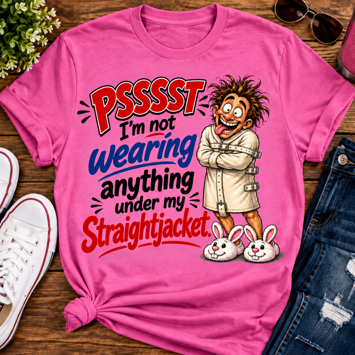 Psssst Straightjacket Funny T-Shirt