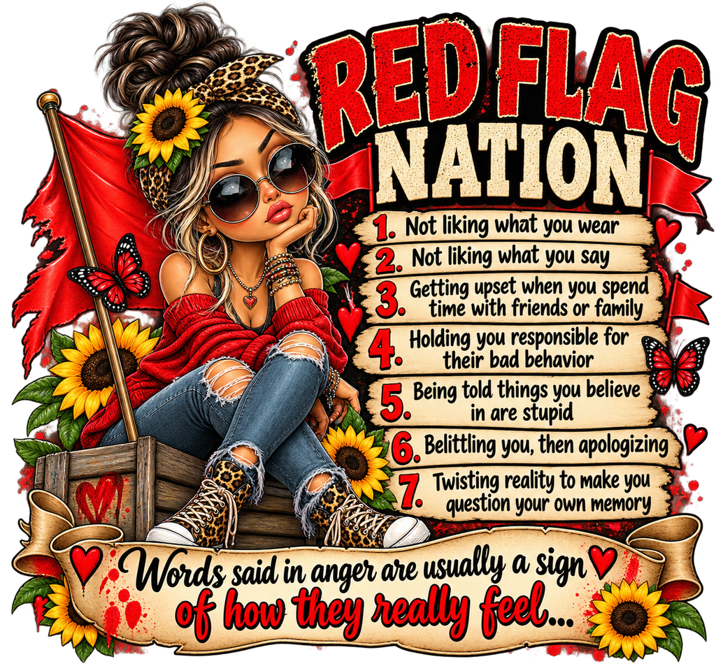 Red Flag Nation Abuse Awareness T-Shirt