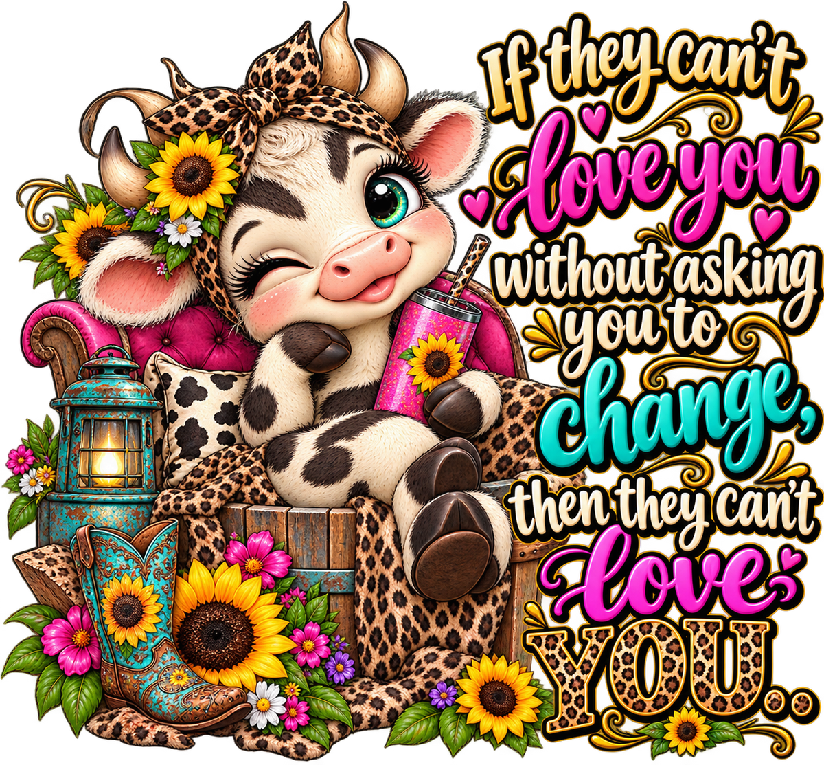 Love You As You Are Sassy Cow T-Shirt