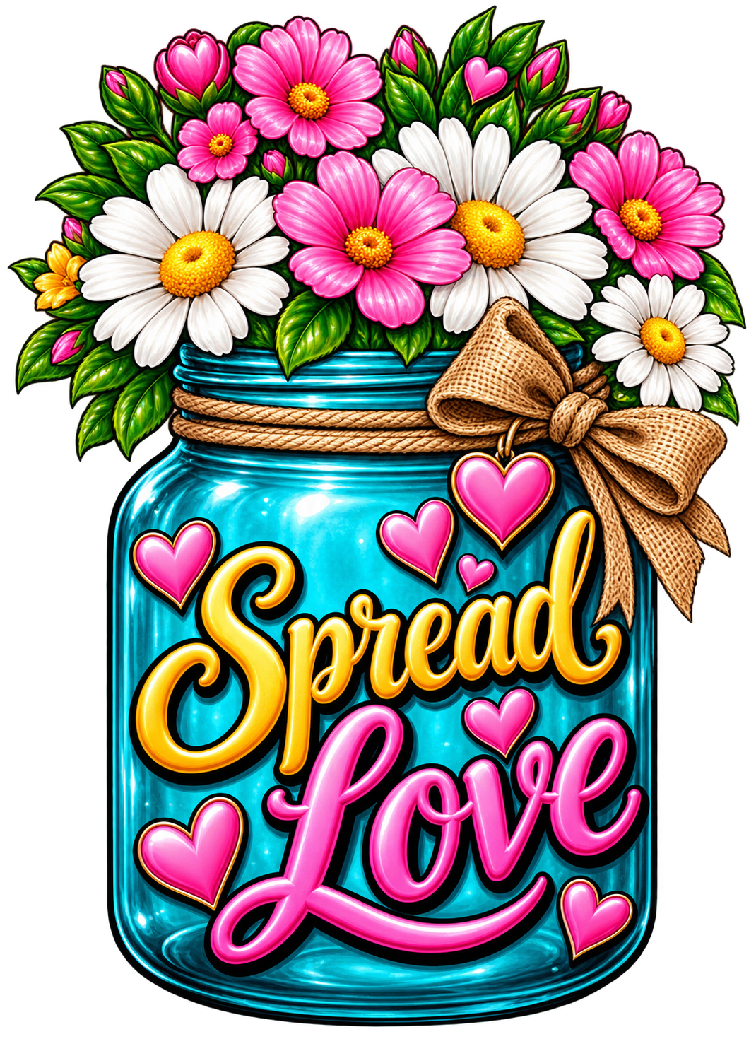 Spread Love Mason Jar Bouquet T-Shirt