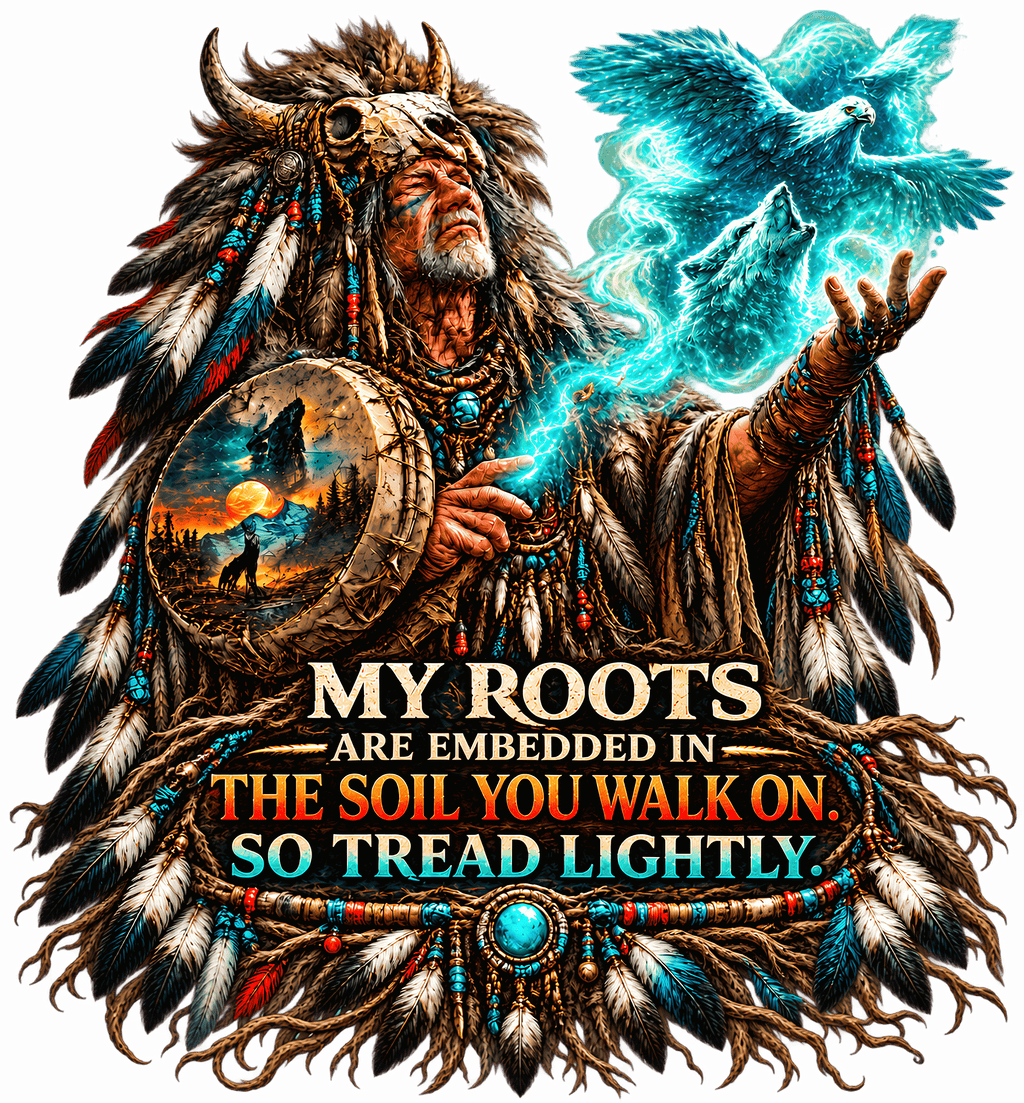 My Roots Tread Lightly Horned Headdress T-Shirt