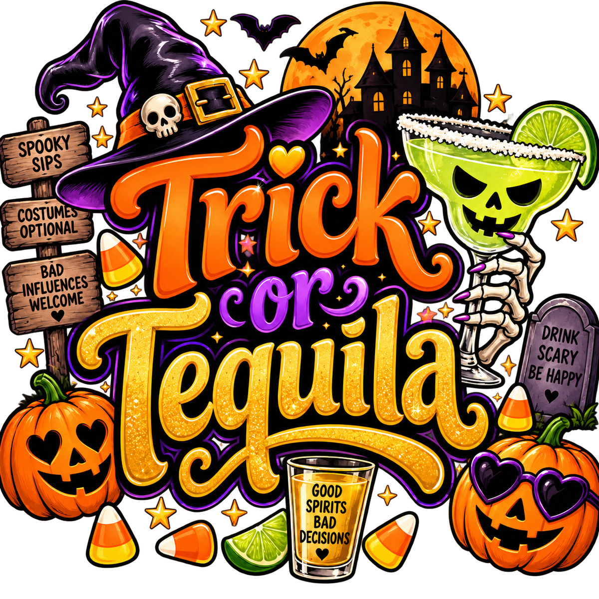 Trick or Tequila Halloween T-Shirt