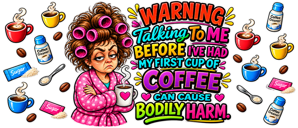 Made to Order - Warning Coffee Mug - Warning Lady Right