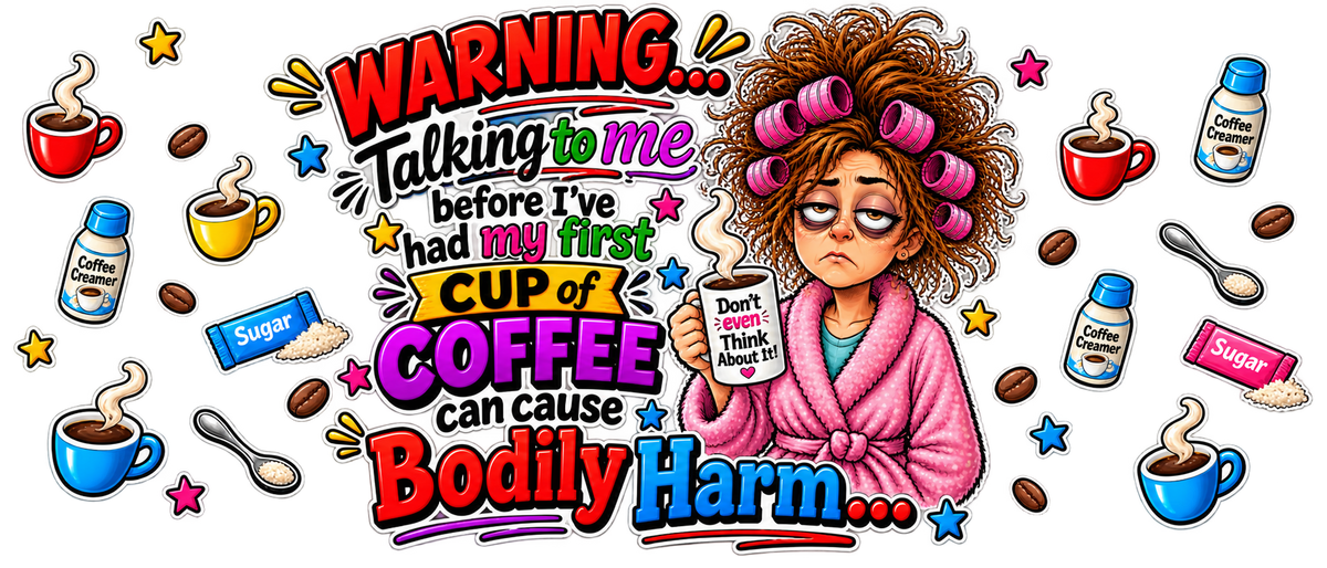 Made to Order - Warning Coffee Mug - Warning Lady Left