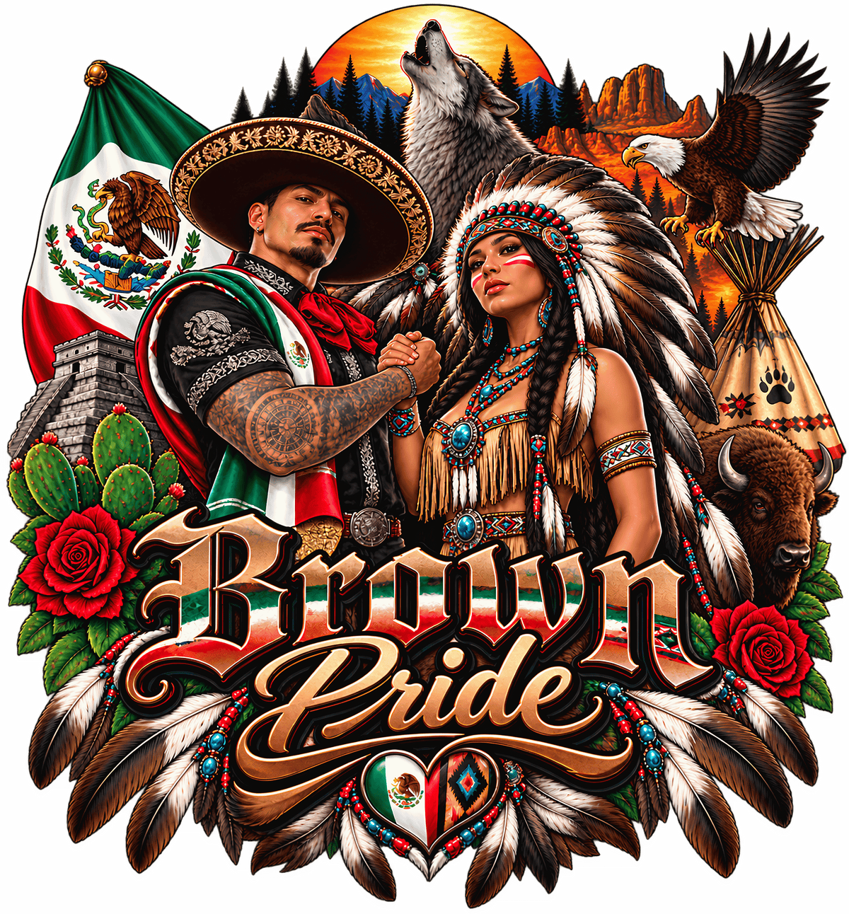 Brown Pride Unity and Heritage T-Shirt