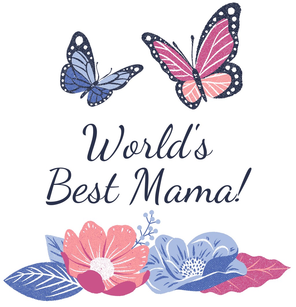 World’s Best Mama Floral Butterfly T-Shirt