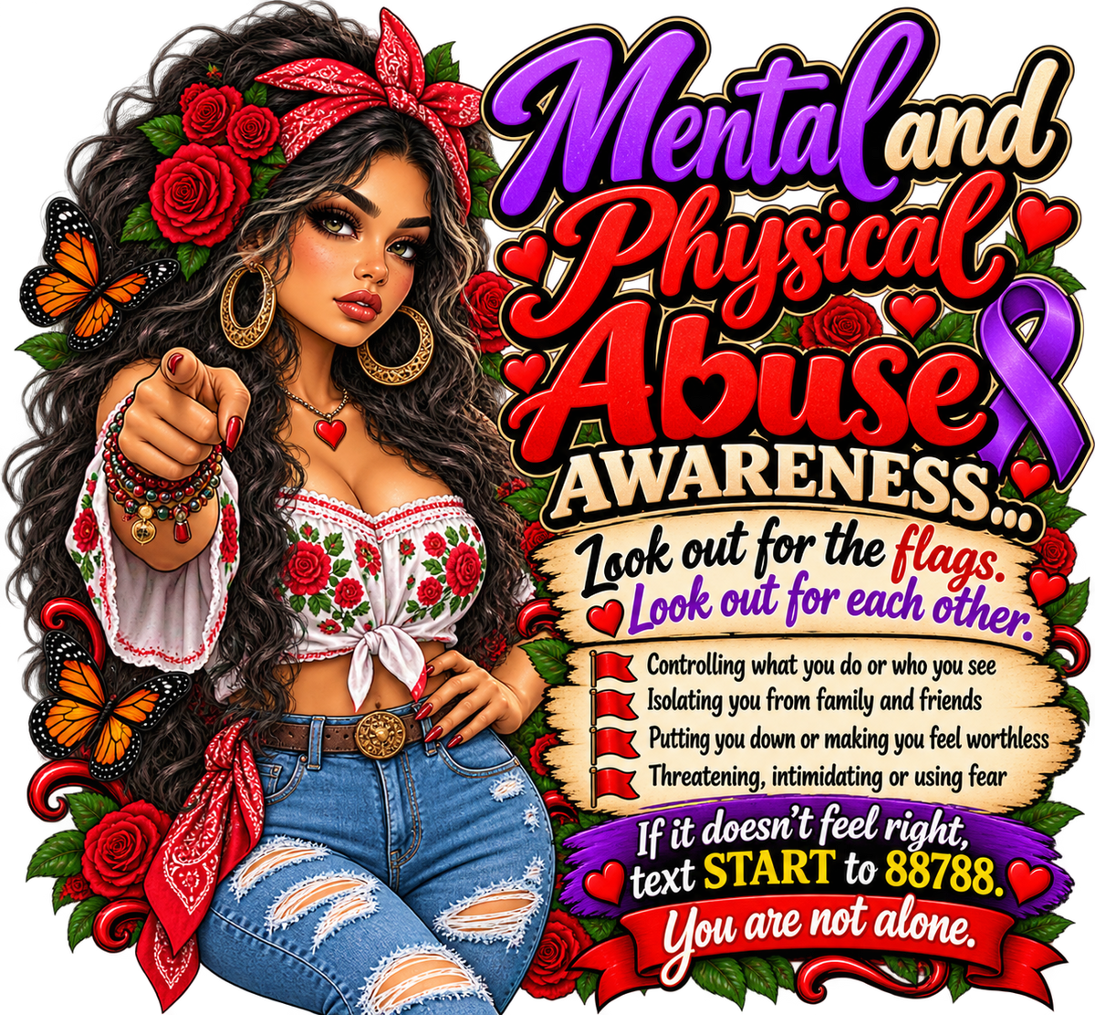 You Are Not Alone Abuse Awareness T-Shirt