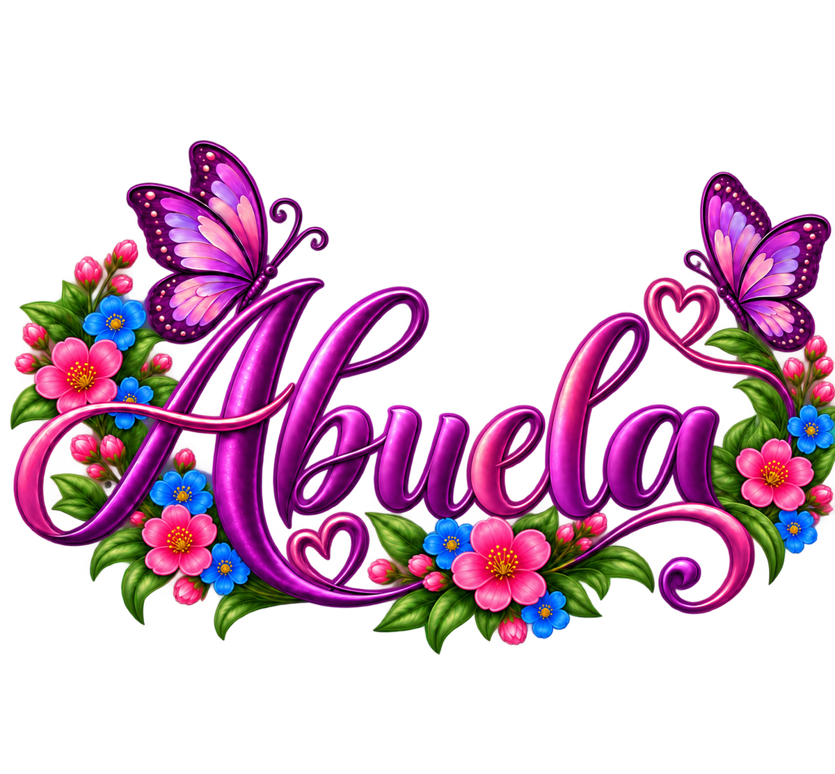 Abuela Purple Butterfly Floral T-Shirt